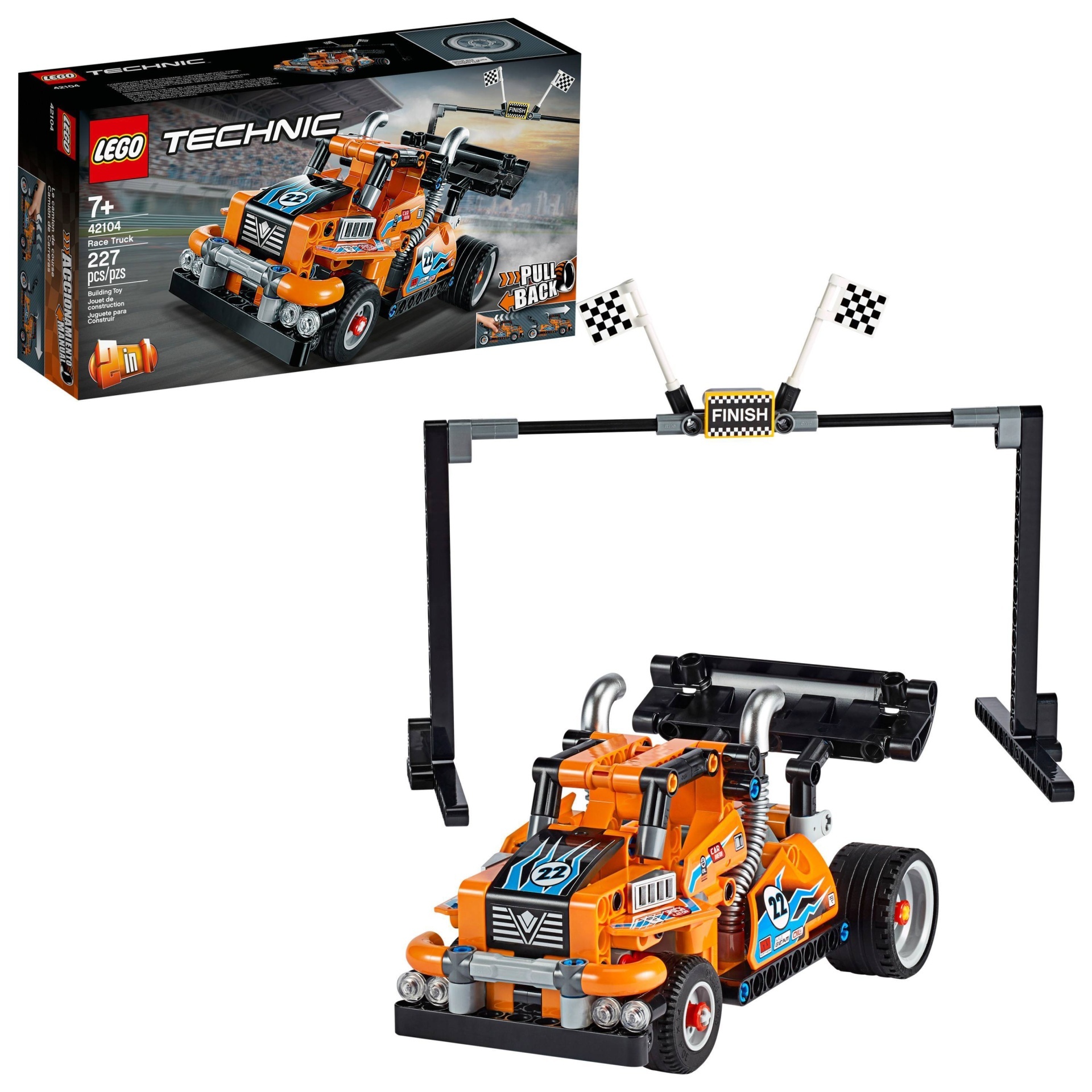 slide 1 of 7, LEGO Technic Race Truck 42104 Pull-Back Model Building Kit, 1 ct