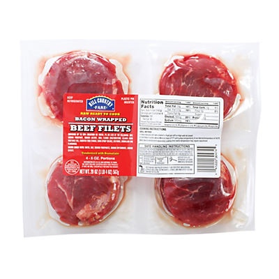 slide 1 of 1, Hill Country Fare Bacon Wrapped Beef Filets, 20 oz