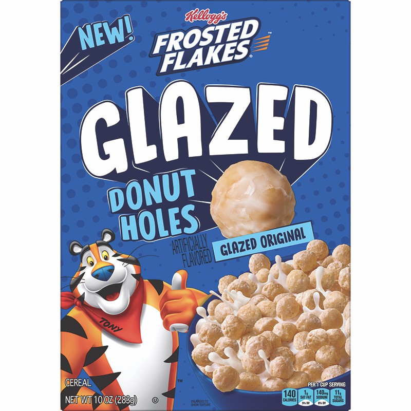 slide 1 of 1, Frosted Flakes Kellogg's Frosted Flakes Glazed Donut Holes Breakfast Cereal Original, Kids Cereal, 10 oz, 10 oz