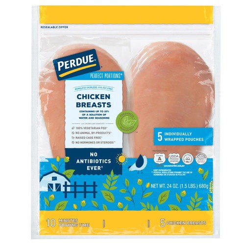 slide 1 of 1, PERDUE PERFECT PORTIONS Boneless Skinless Chicken Breasts, per lb