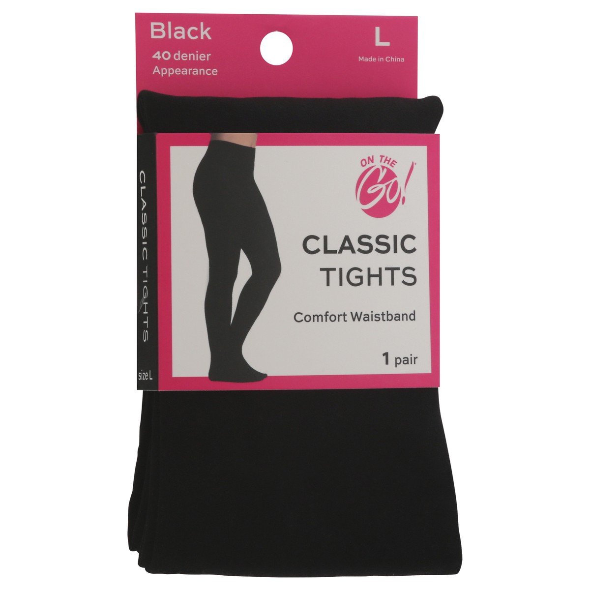 slide 9 of 10, Classic Tights Black Large 1 Count, 1 ct