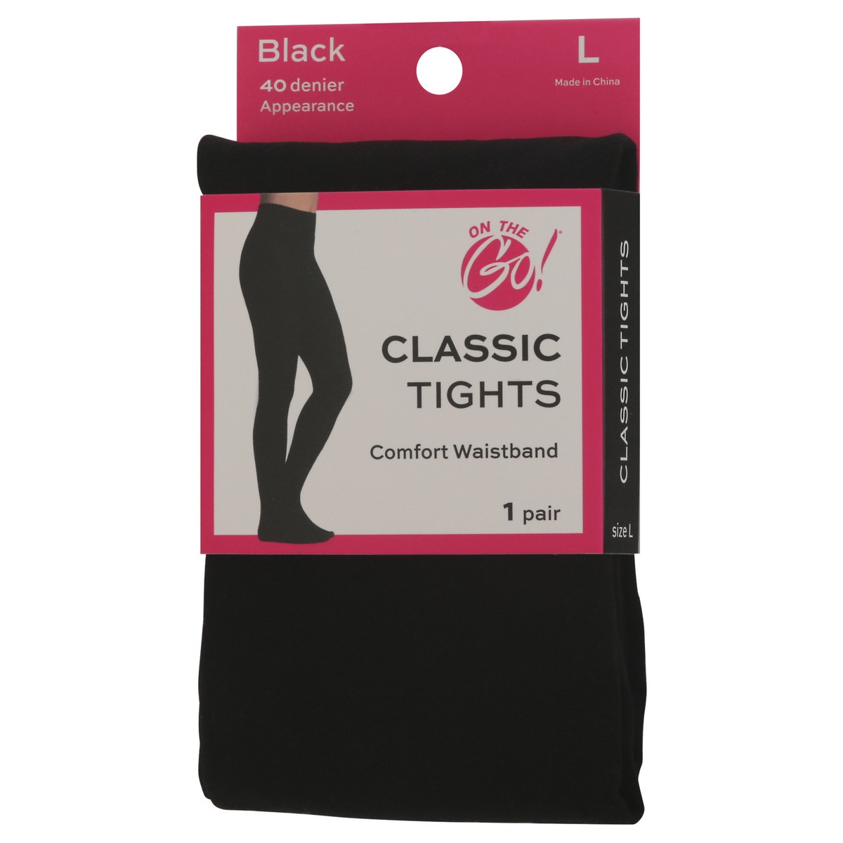 slide 10 of 10, Classic Tights Black Large 1 Count, 1 ct