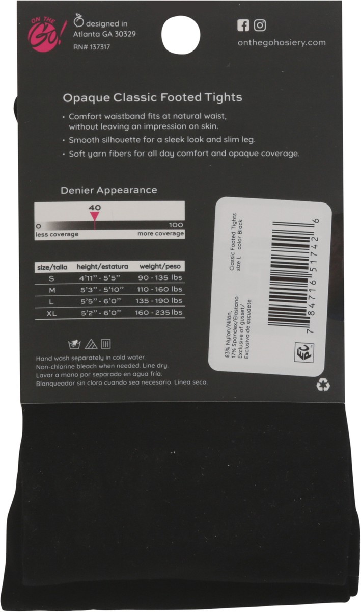slide 8 of 10, Classic Tights Black Large 1 Count, 1 ct