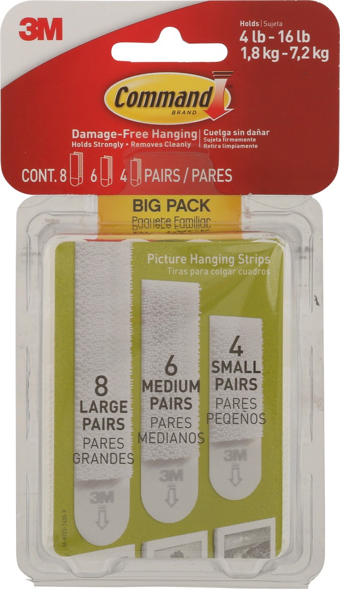 slide 7 of 9, Command Picture Hanging Strips Large Big Pack 18 ea, 18 ct