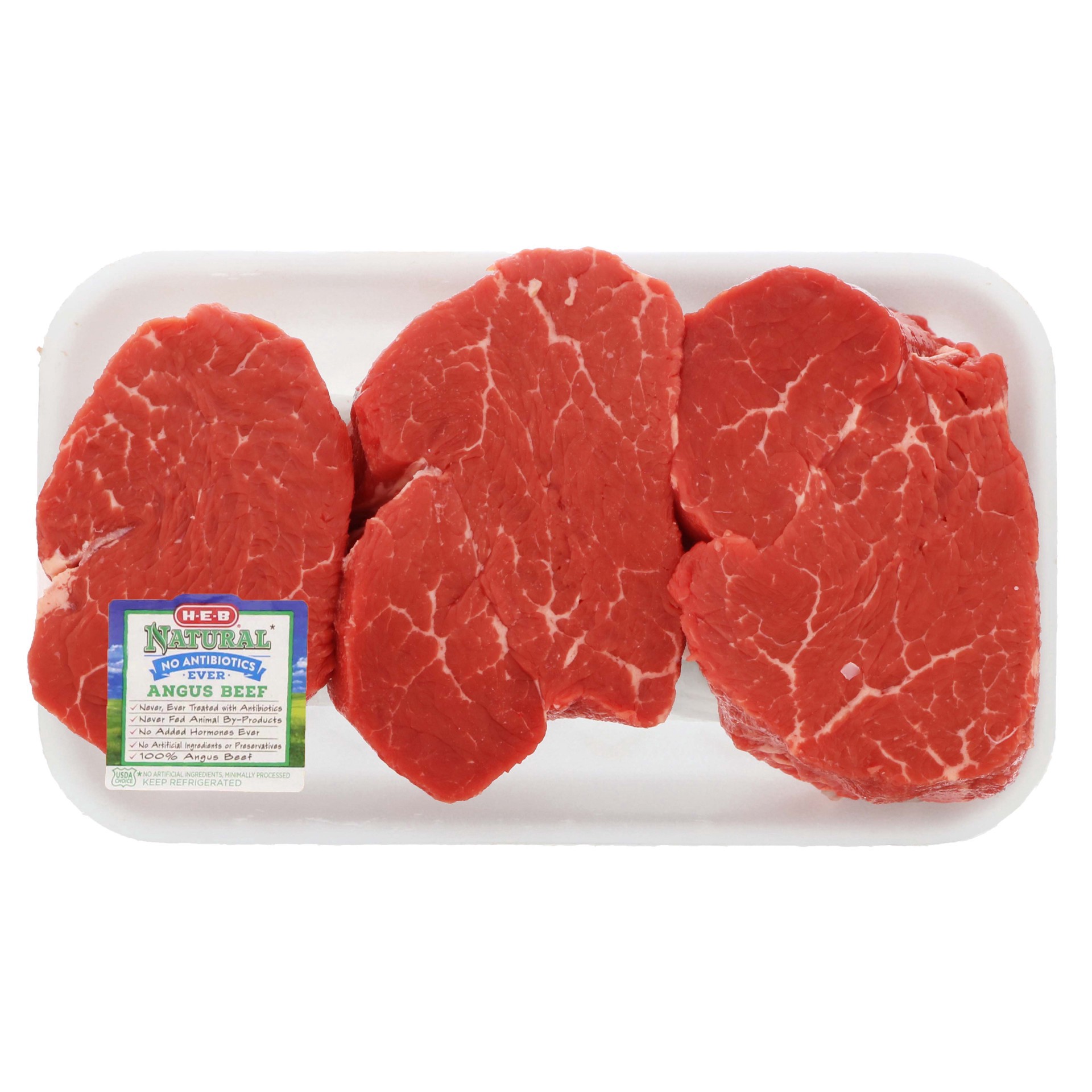 slide 1 of 1, Natural Boneless Beef Tenderloin Steak, per lb