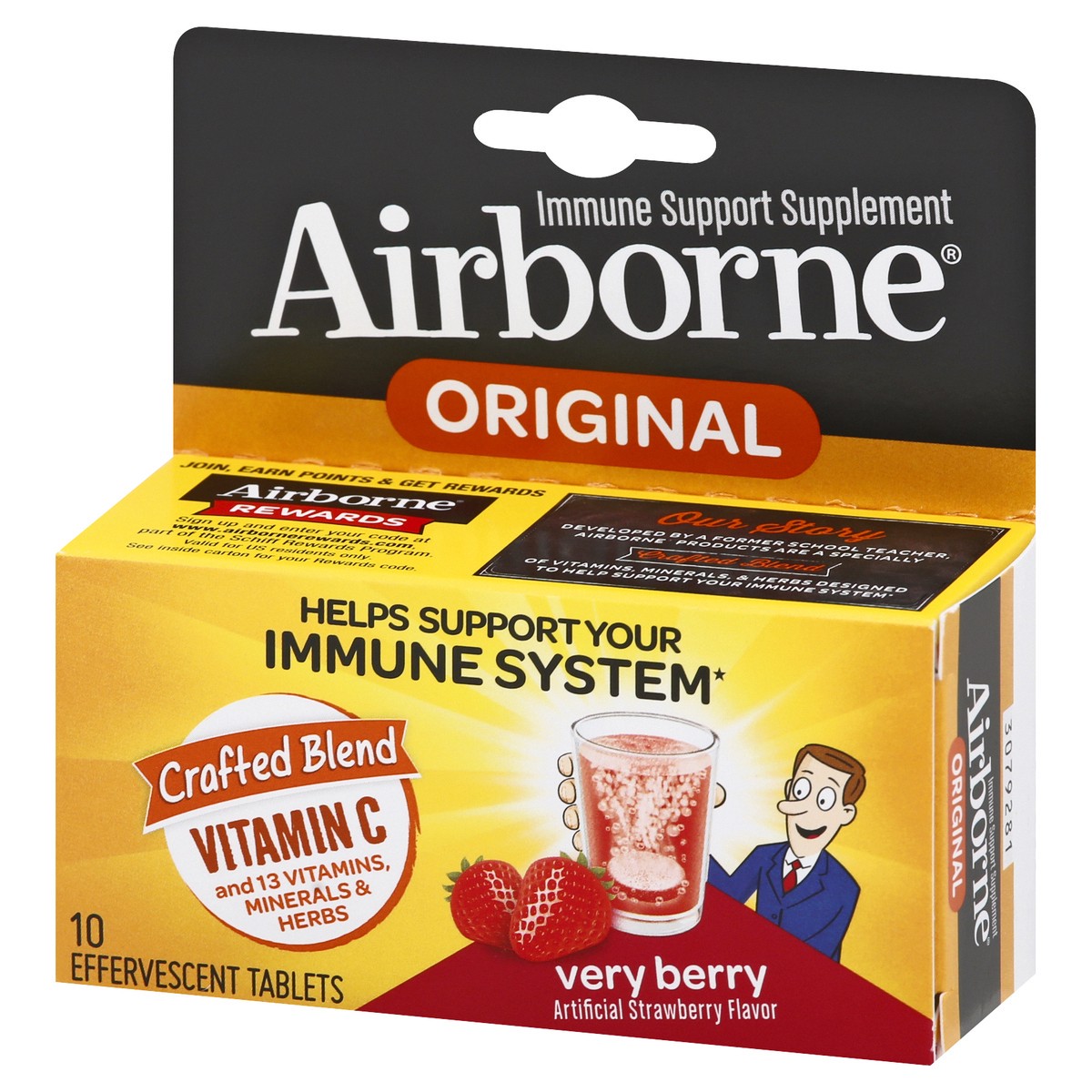 slide 9 of 12, Airborne Very Berry Effervescent Tablets, 10 count - 1000mg of Vitamin C - Immune Support Supplement (Packaging May Vary), 10 ct