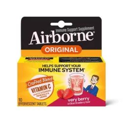Airborne Original Immune Support Supplement Very Berry Flavor Tablets