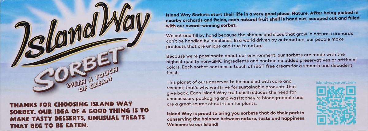 slide 9 of 13, Island Way Sorbet 10 Ct Assorted 4 Flavor - Touch of Cream "Ruby"(Mandarin Orange, Tangy Lemon, Heavenly Coconut, Red Berry & Ruby GF), 10 ct
