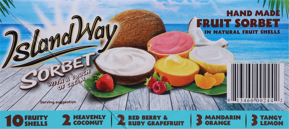 slide 5 of 13, Island Way Sorbet 10 Ct Assorted 4 Flavor - Touch of Cream "Ruby"(Mandarin Orange, Tangy Lemon, Heavenly Coconut, Red Berry & Ruby GF), 10 ct