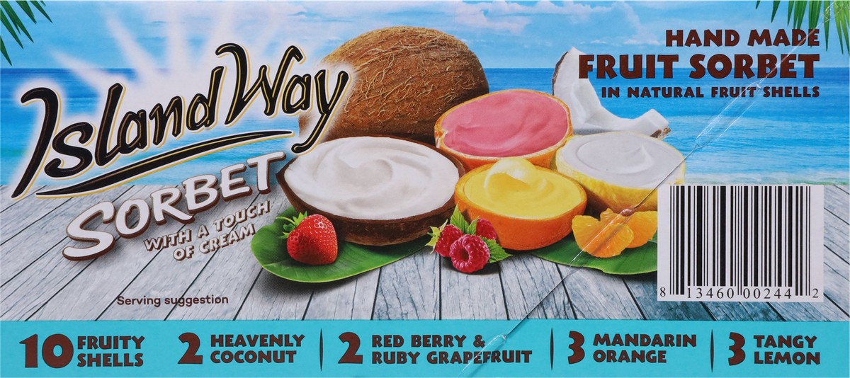 slide 3 of 13, Island Way Sorbet 10 Ct Assorted 4 Flavor - Touch of Cream "Ruby"(Mandarin Orange, Tangy Lemon, Heavenly Coconut, Red Berry & Ruby GF), 10 ct