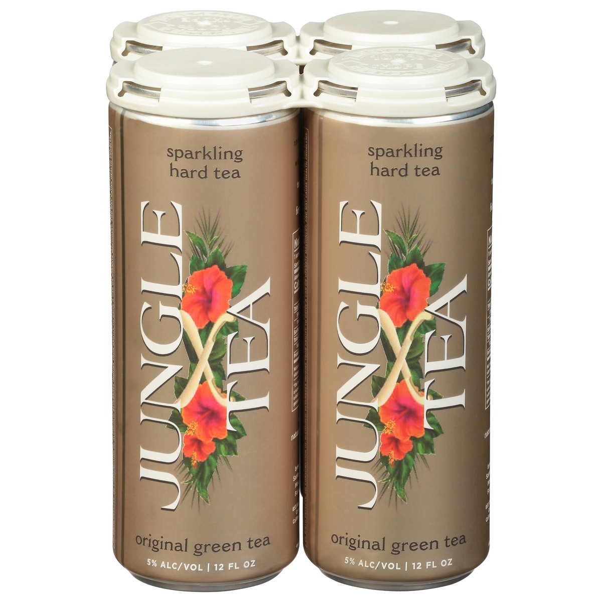 slide 1 of 4, Jungle Tea Original Green Tea Sparkling Hard Tea 4 - 12 fl oz Cans, 4 ct; 12 oz