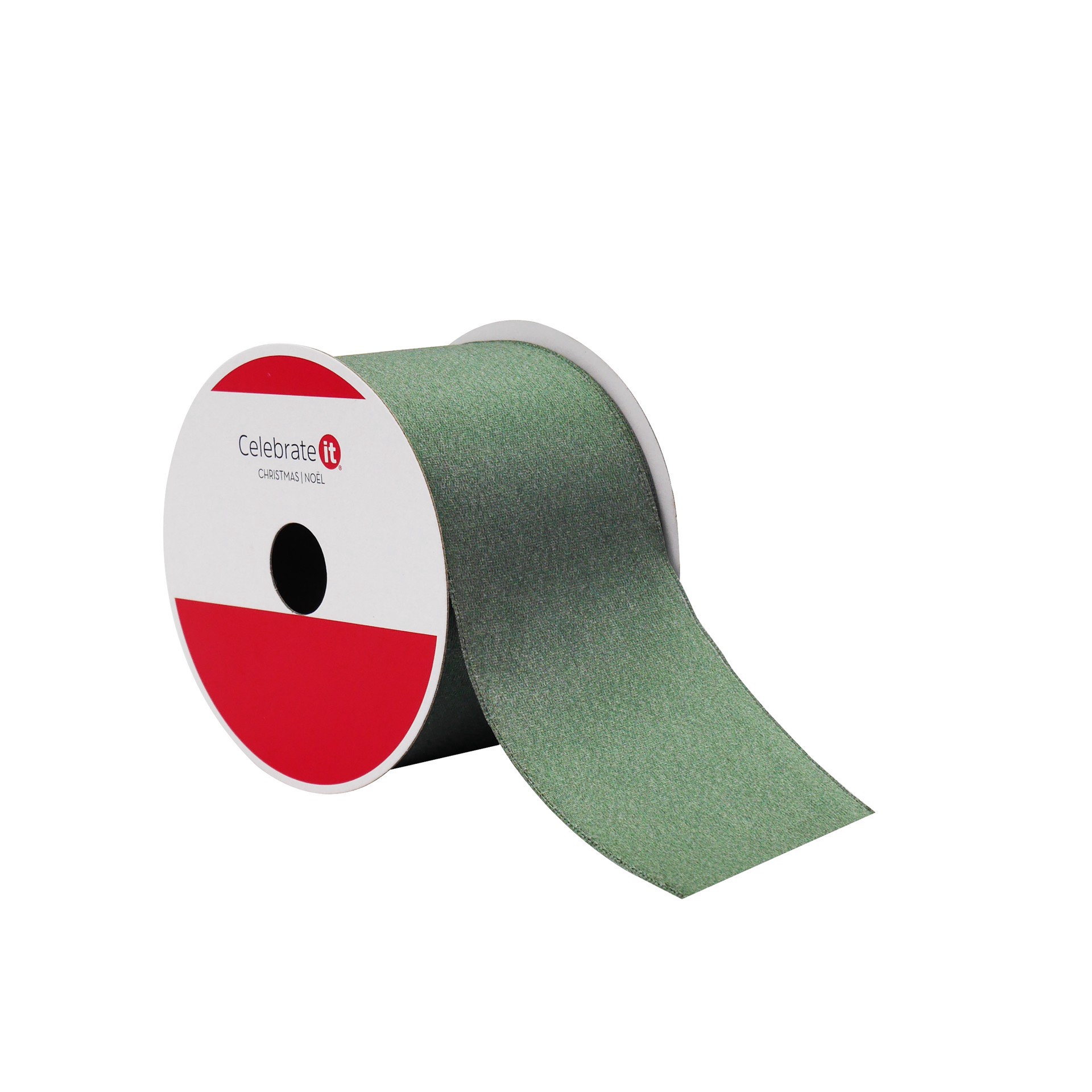 slide 2 of 3, 2.5" X 20ft. Sage Wired Sateen Ribbon By Celebrate It, 2.5 in x 20 ft
