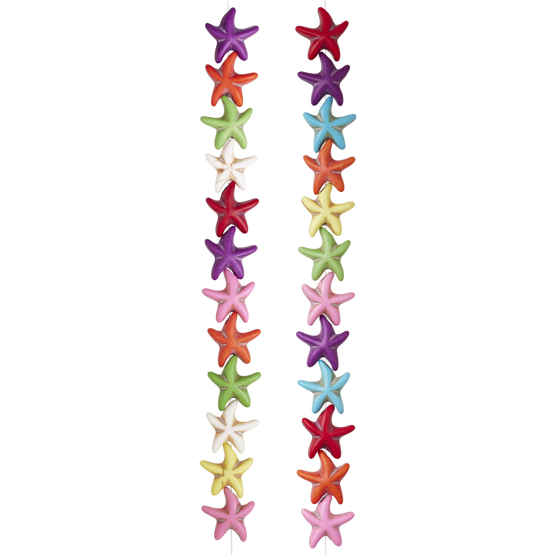 slide 3 of 3, Multicolor Howlite Starfish Beads, 14mm By Bead Landing, 14mm