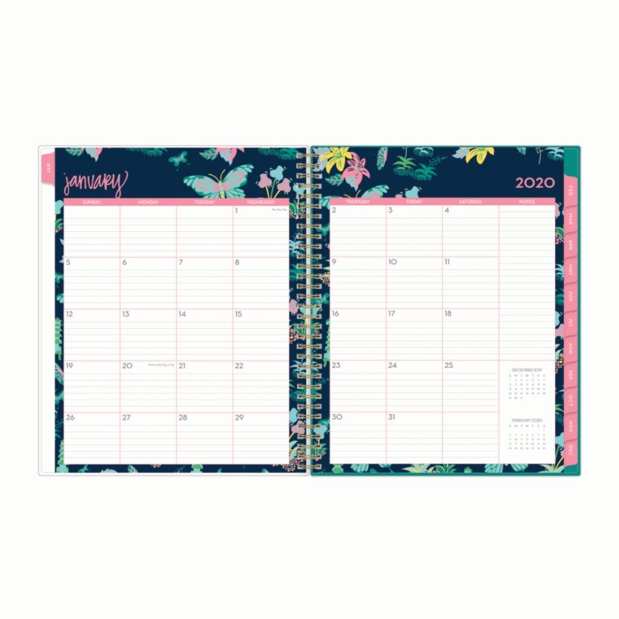 slide 3 of 4, Blue Sky Dabney Lee Weekly/Monthly Planner, 8-1/2'' X 11'', Butterfly Garden, January 2020 To December 2020, 1 ct