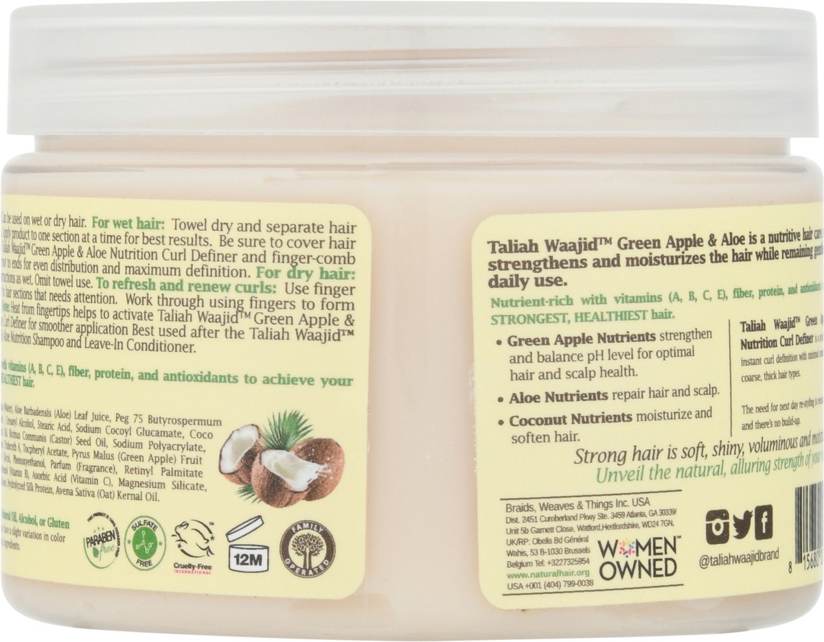 slide 7 of 9, Taliah Waajid Nutrition Green Apple & Aloe with Coconut Curl Definer 12 fl oz, 12 fl oz