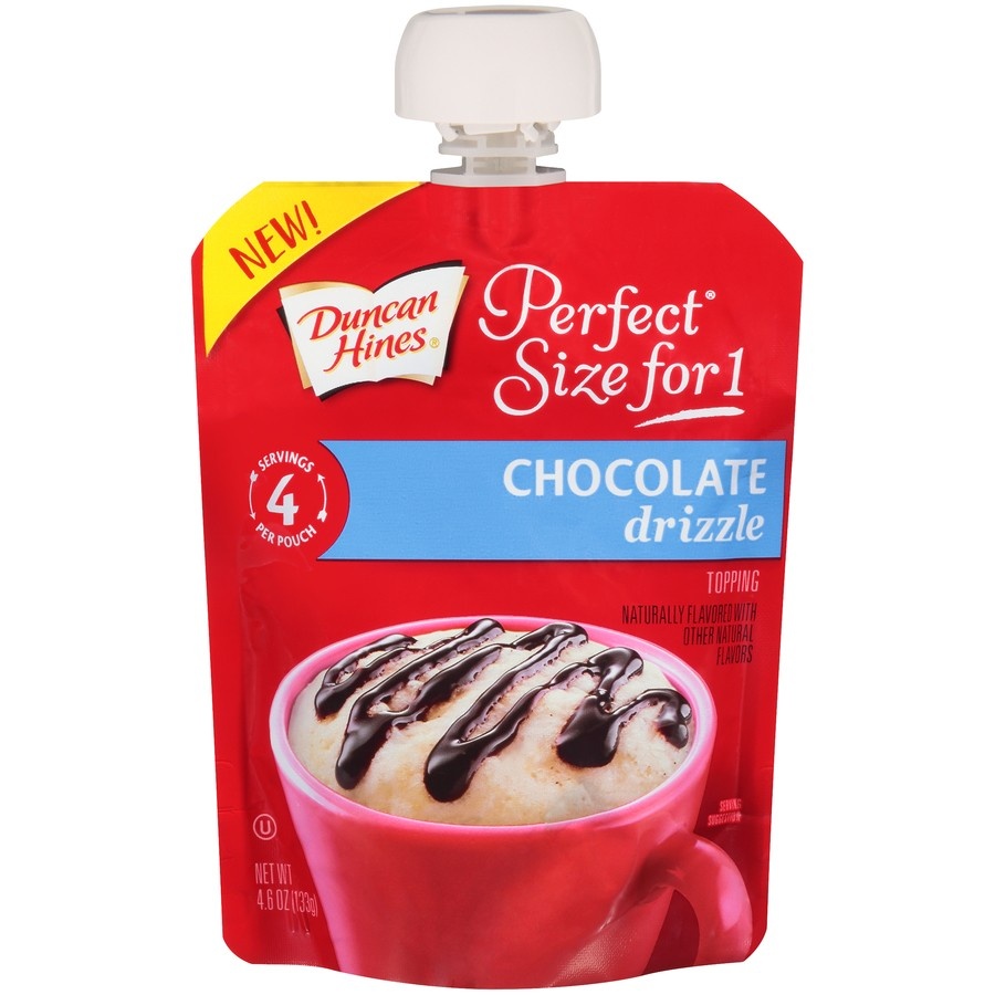 slide 1 of 1, Duncan Hines Perfect Size For 1 Chocolate Drizzle Topping, 4.6 oz