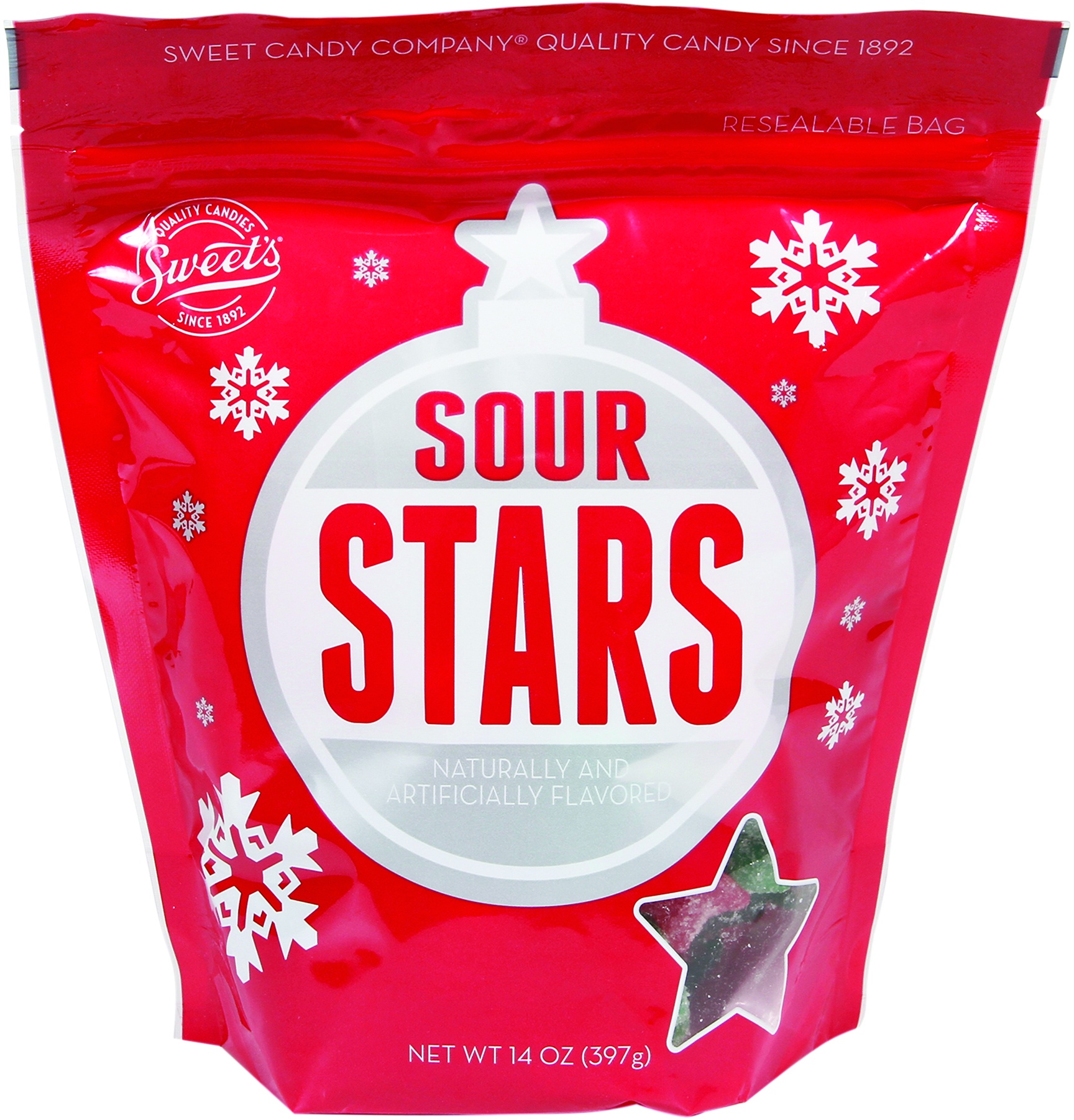 slide 1 of 1, Sweet's Holiday Stars Pouch, 14 oz
