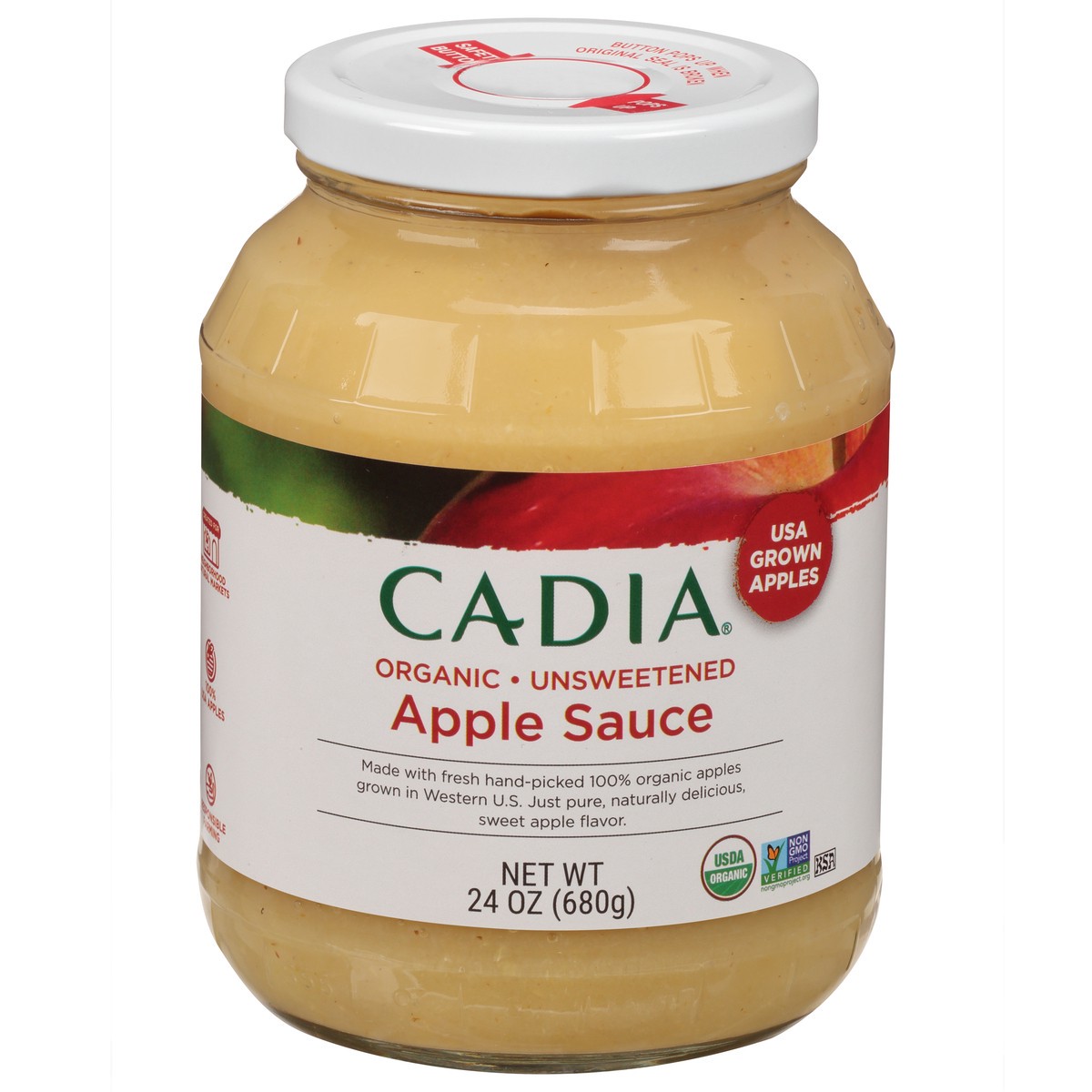 slide 7 of 13, Cadia Organic Unsweetened Apple Sauce 24 oz, 24 oz