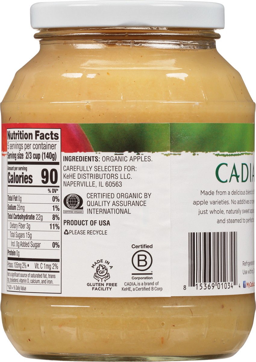 slide 10 of 13, Cadia Organic Unsweetened Apple Sauce 24 oz, 24 oz