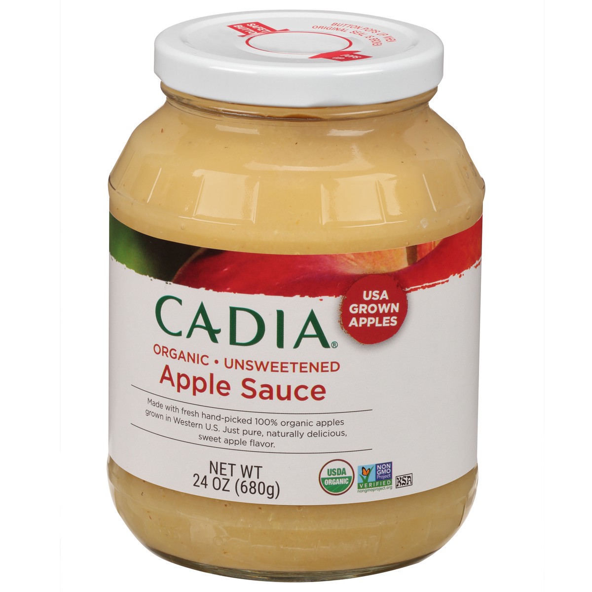 slide 5 of 13, Cadia Organic Unsweetened Apple Sauce 24 oz, 24 oz