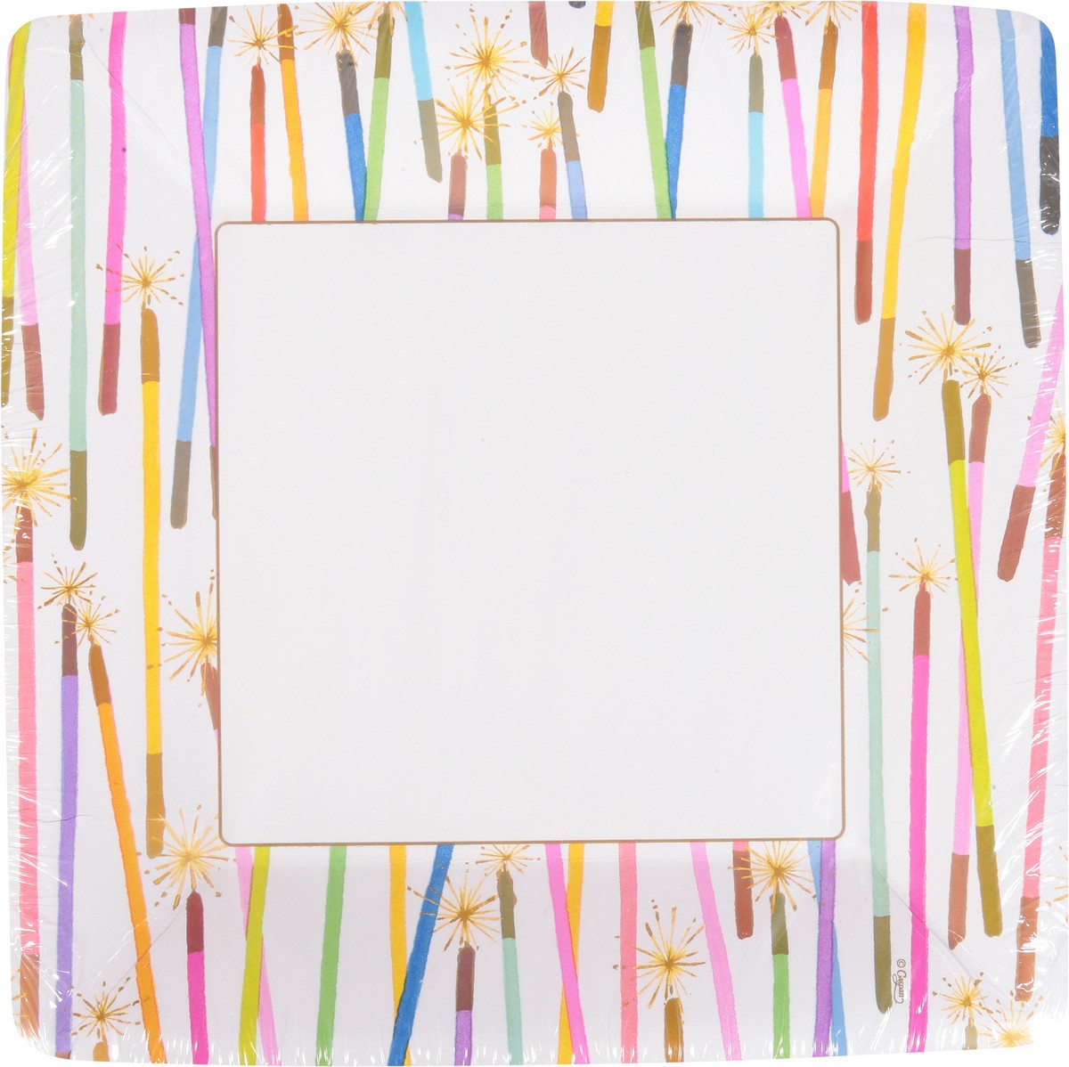 slide 12 of 12, Caspari 10 Inch Candles Dinner Plates 8 ea, 8 ct