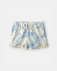 Oshkosh Girls Floral Eyelet Shorts - Ivory/Blue Ivory/Blue 5