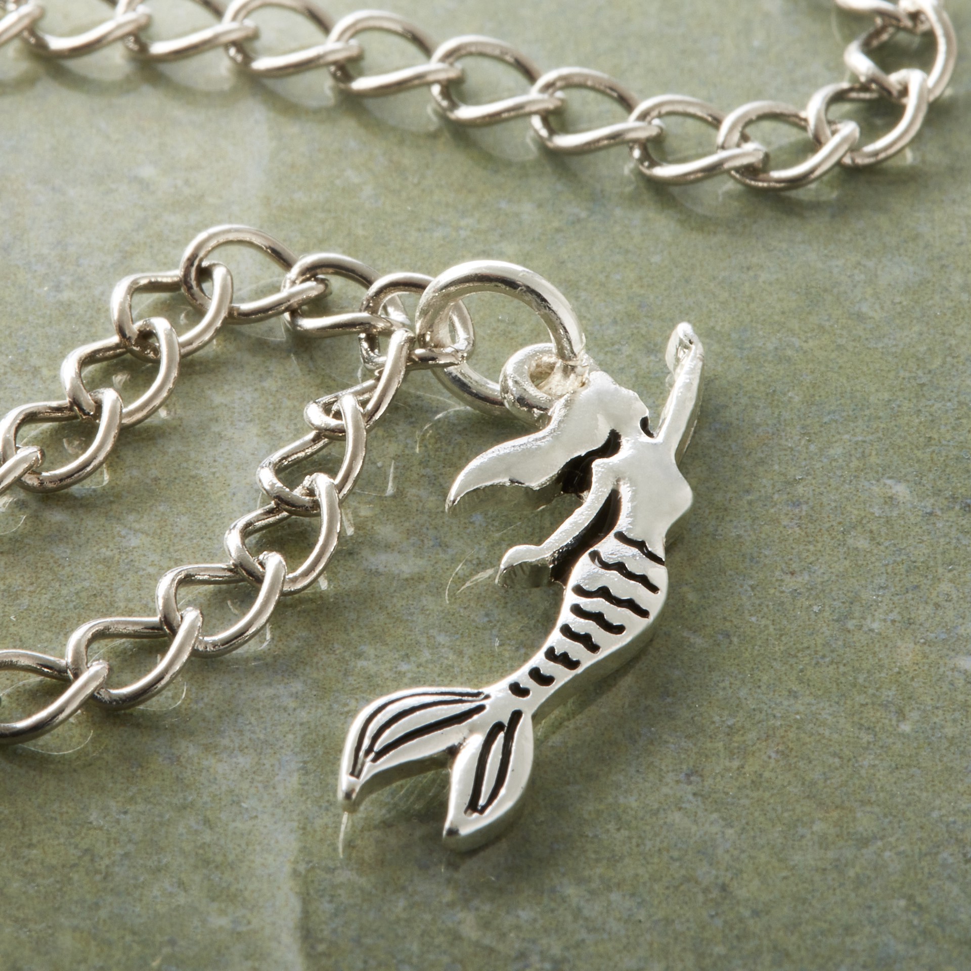 slide 4 of 4, Charmalong Antique Silver Plated Mermaid Charm By Bead Landing, 1.03 in x 0.39 in x 0.2 in