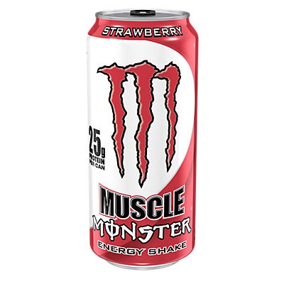 slide 1 of 4, Monster Energy Strawberry Muscle Energy Shake - 15 oz, 15 oz