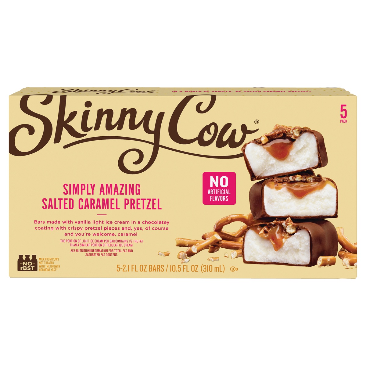 slide 1 of 7, Skinny Cow Simply Amazing Salted Caramel Pretzel Ice Cream Bars, 5 ct