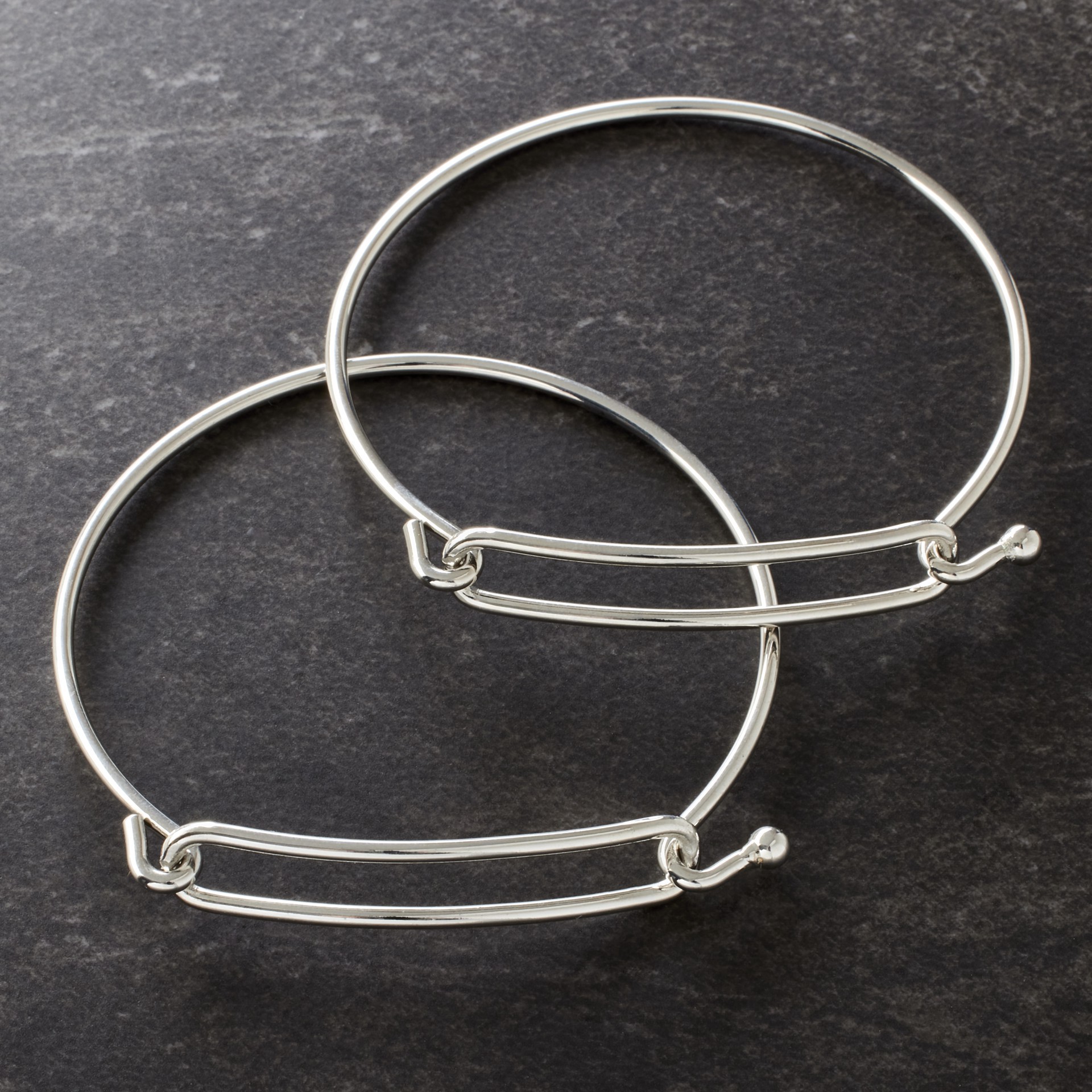slide 2 of 2, Rhodium Slide Bangles, 2ct. By Bead Landing, 2 ct
