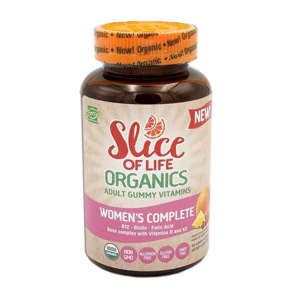 slide 1 of 1, Slice of Life Organic Women's Complete Adult Gummy Vitamins, 90 ct