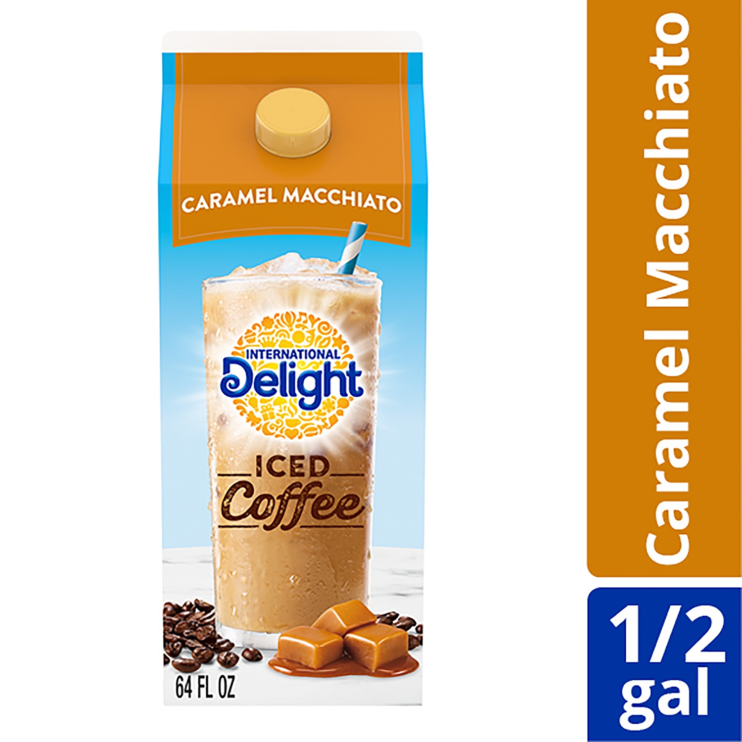slide 1 of 7, International Delight Caramel Macchiato Iced Coffee, 64 fl oz
