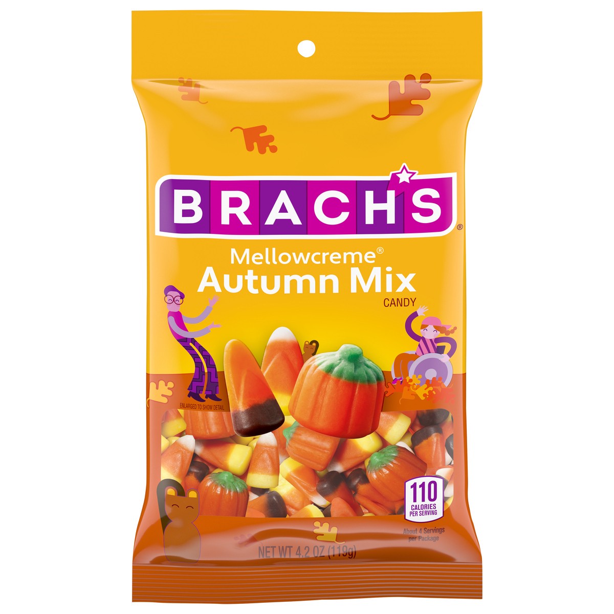 slide 1 of 11, Brach's 74848 155984 Halloween Autumn Mix 18ct Peg Halloween 4.2 oz Sugar, 4.2 oz