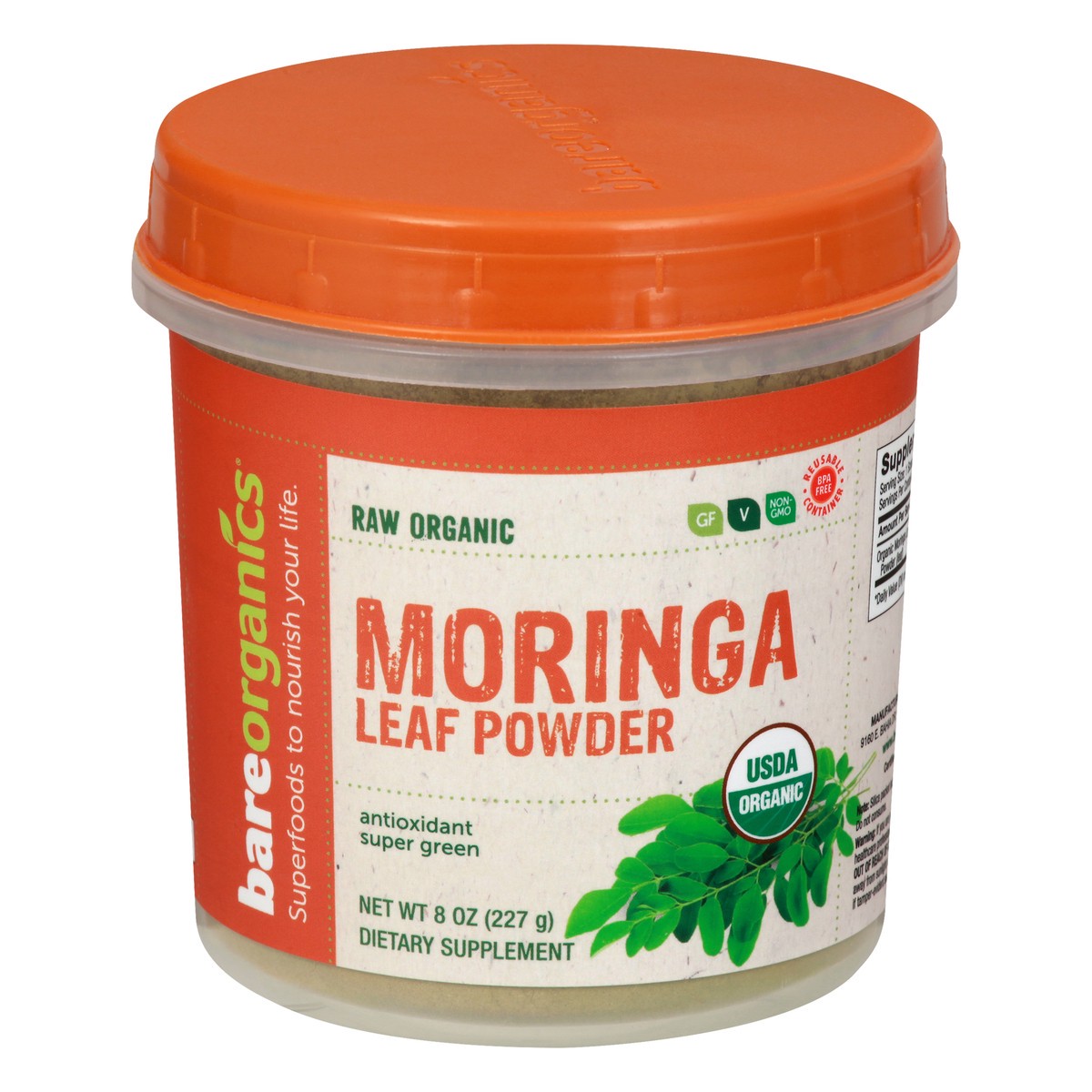 slide 5 of 12, BareOrganics Raw Organic Antioxidant Super Green Moringa Leaf Powder - 8 oz, 8 oz