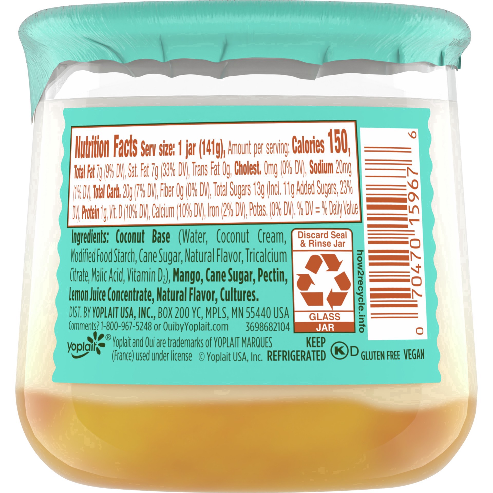 slide 31 of 67, Oui by Yoplait Mango Dairy Free Yogurt Alternative, 5 OZ Jar, 5 oz