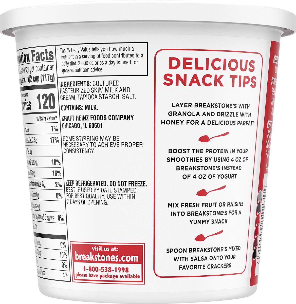 slide 6 of 10, Breakstone's Small Curd Cottage Cheese with 4% Milkfat, 24 oz Tub, 680 g