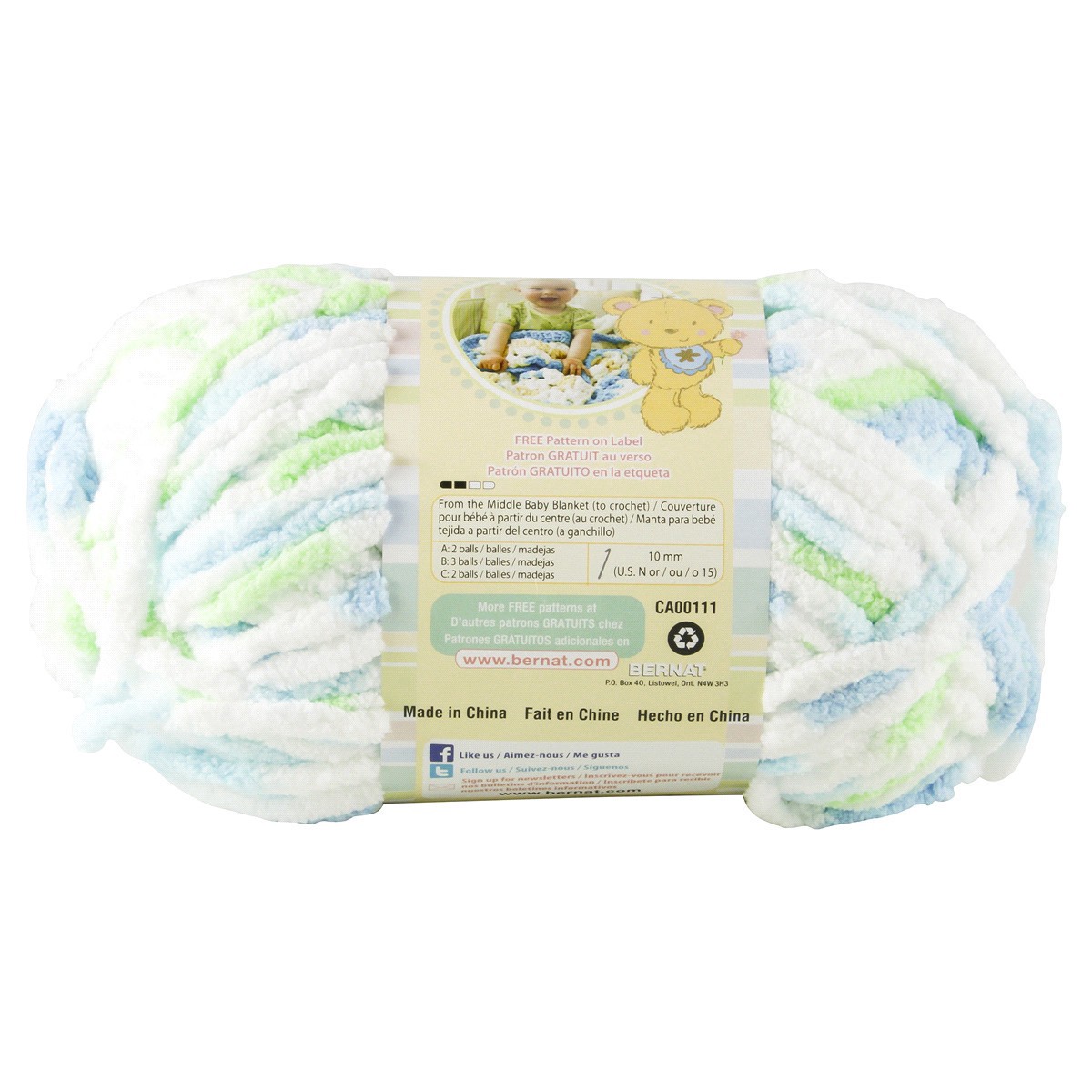 slide 8 of 13, Bernat Baby Blanket Yarn, Funny Prints, 3.5 oz