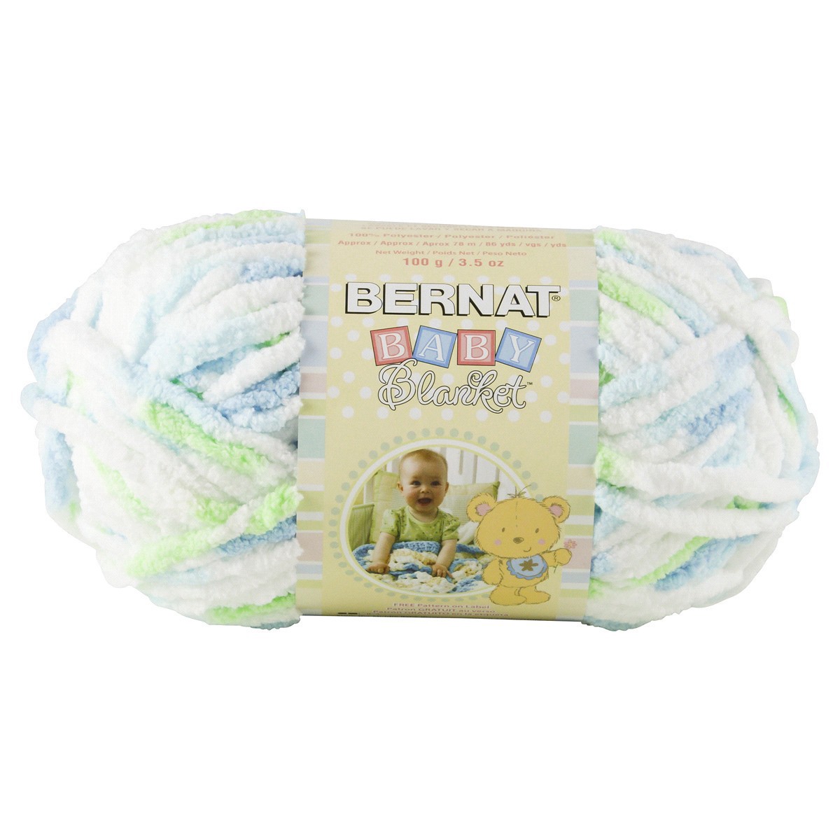 slide 1 of 13, Bernat Baby Blanket Yarn, Funny Prints, 3.5 oz