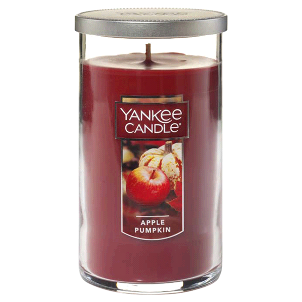 slide 1 of 1, Yankee Candle Medium Pillar Apple Pumpkin, 12 oz