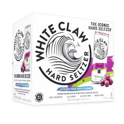 White Claw Hard Seltzer Grape, 6 Pack, 12 fl oz Cans, 5% ABV