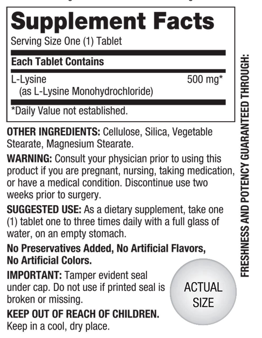 slide 2 of 2, Rite Aid Ra Nat Lysine, 100 ct