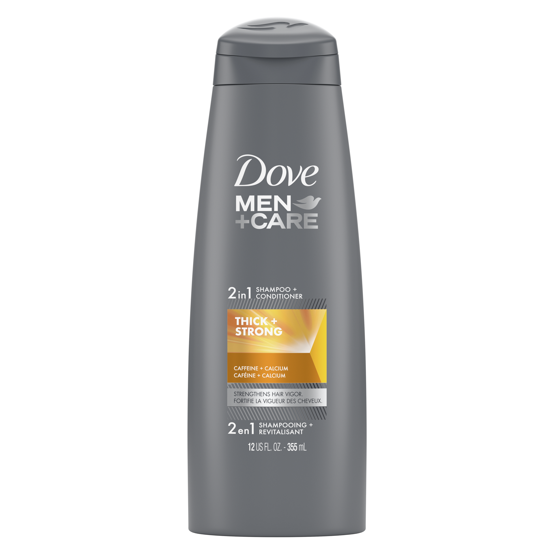 slide 2 of 4, Dove Men+Care Fortifying 2 in 1 Shampoo and Conditioner Thick and Strong with Caffeine, 12 oz, 12 oz