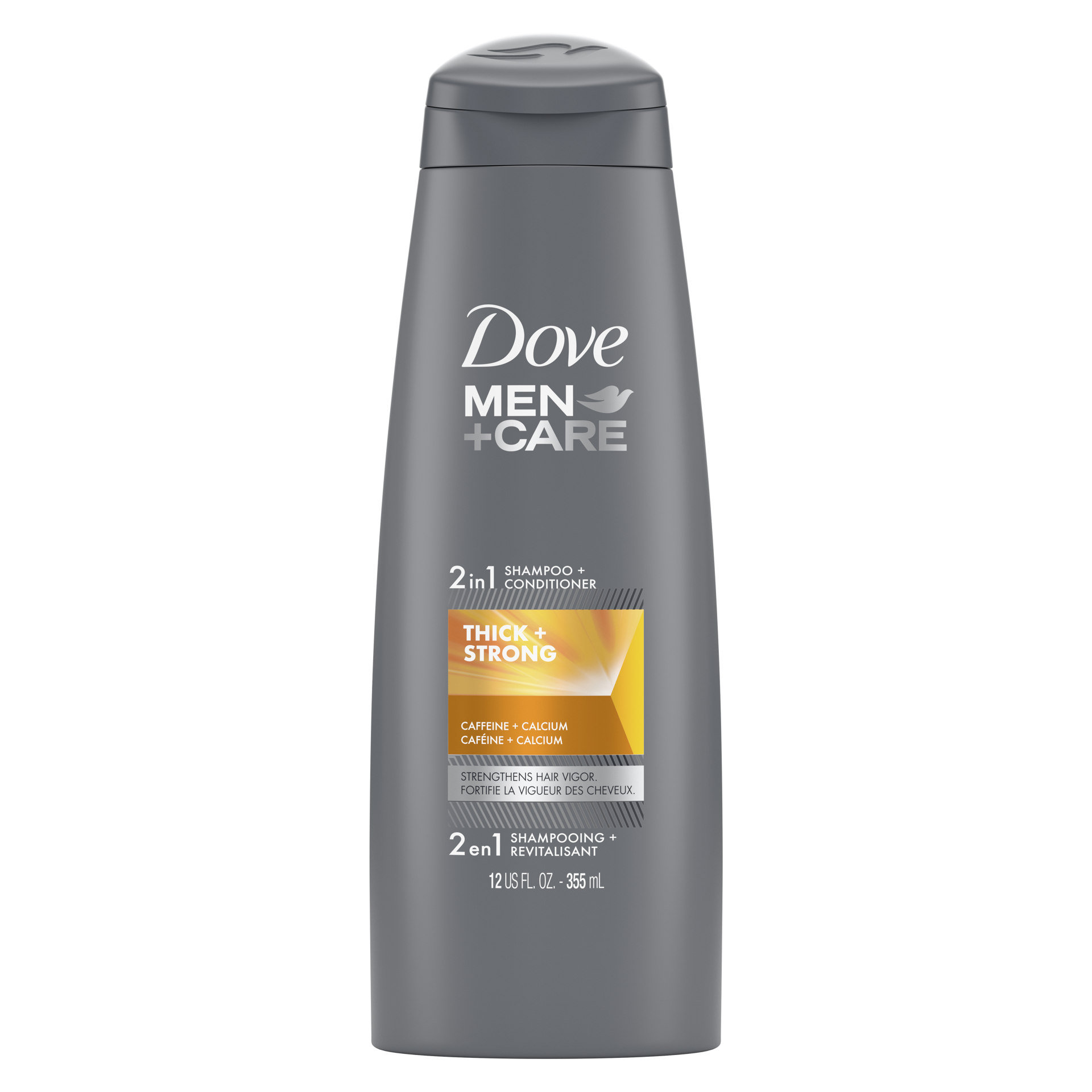 slide 4 of 4, Dove Men+Care Fortifying 2 in 1 Shampoo and Conditioner Thick and Strong with Caffeine, 12 oz, 12 oz