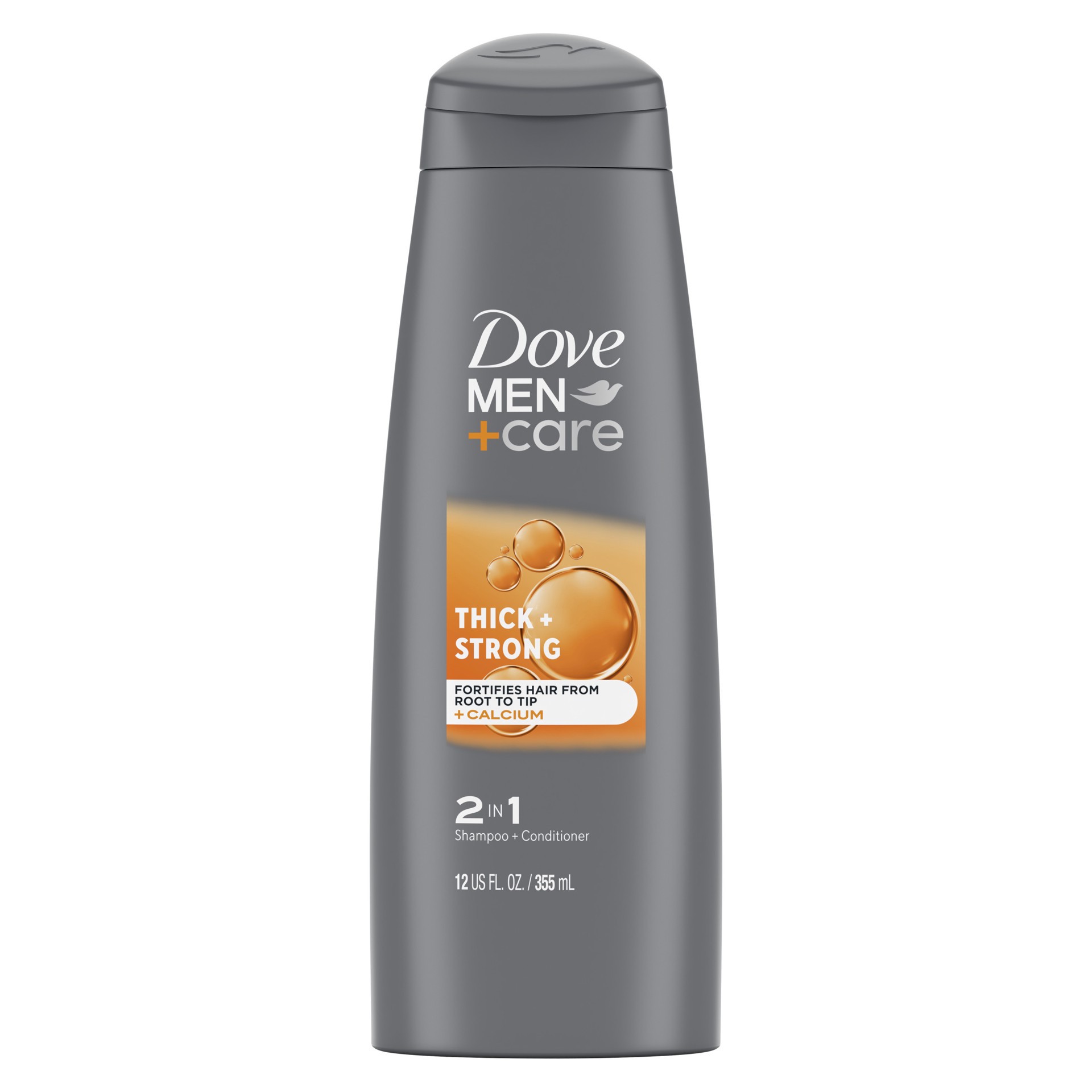 slide 1 of 4, Dove Men+Care Fortifying 2 in 1 Shampoo and Conditioner Thick and Strong with Caffeine, 12 oz, 12 oz