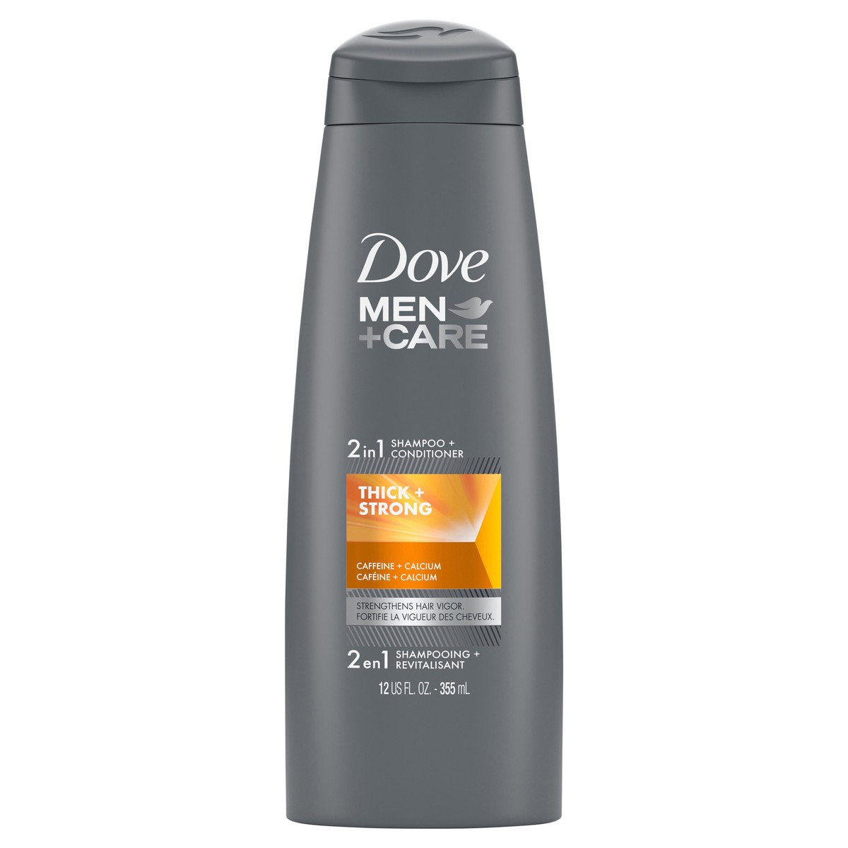 slide 1 of 4, Dove Men+Care Fortifying 2 in 1 Shampoo and Conditioner Thick and Strong with Caffeine 12 oz, 12 fl oz
