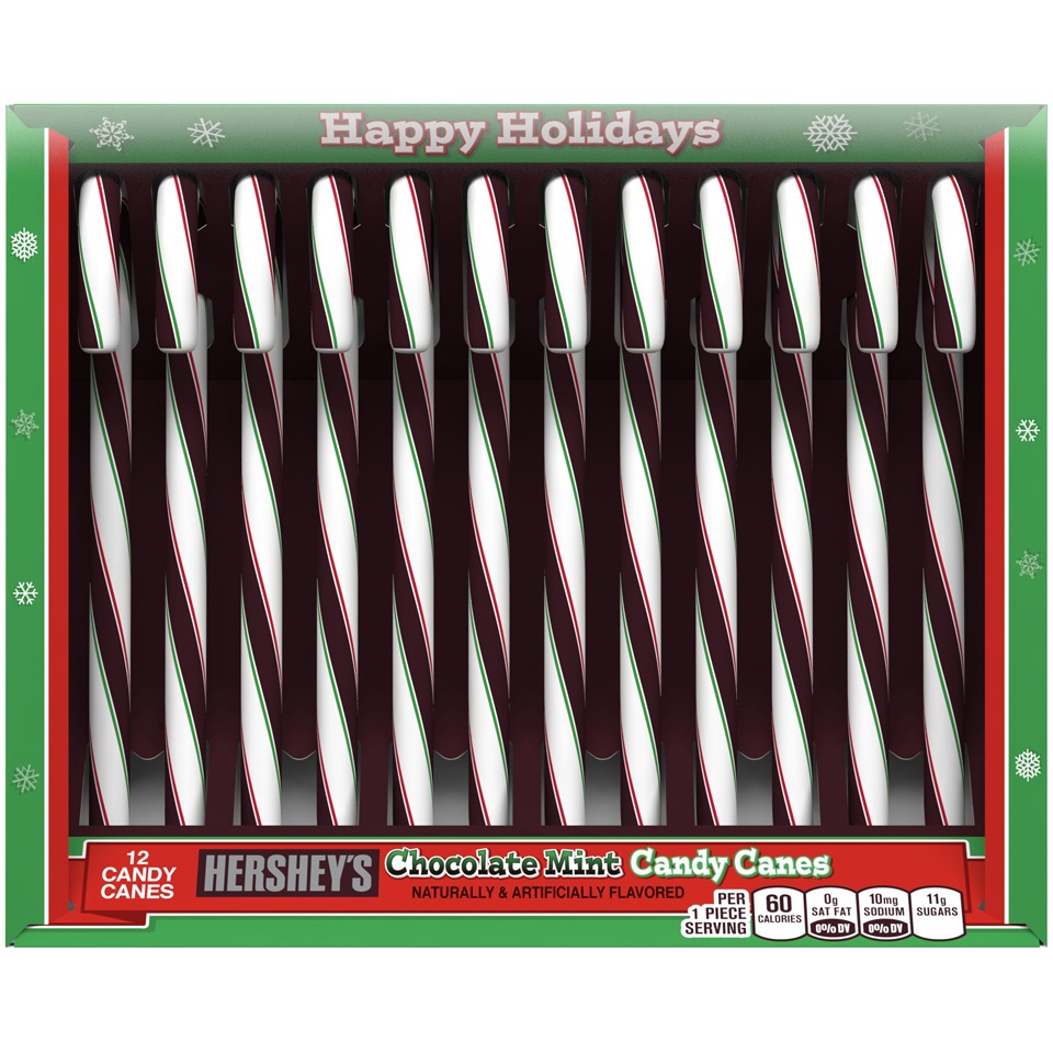 slide 1 of 1, Hershey's Candy Canes, Chocolate Mint, 6.3 oz