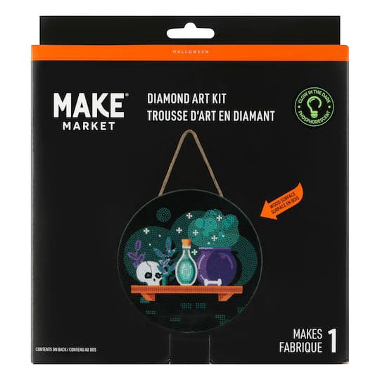 slide 1 of 4, 8" Potions Round Wood Plaque Diamond Art Kit By Make Market, 8 in