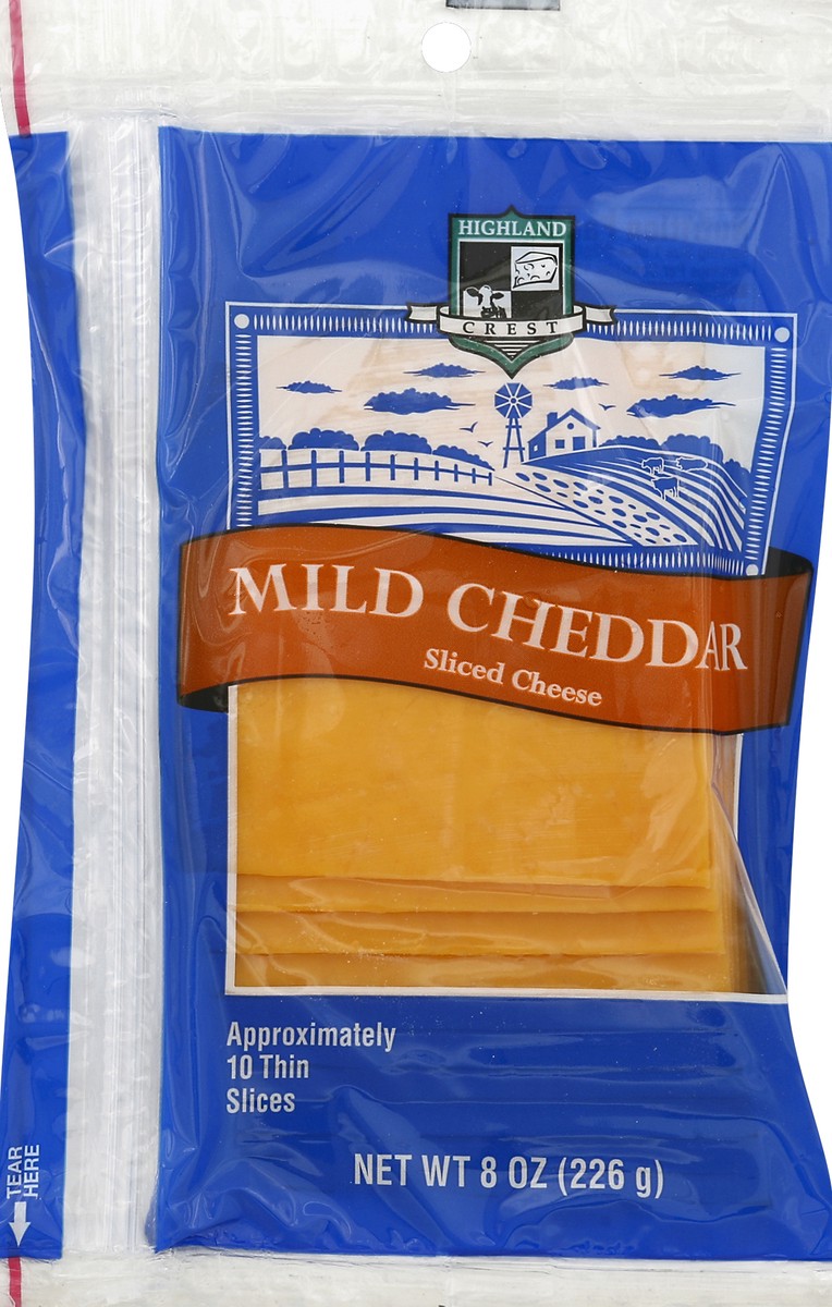 slide 3 of 3, Highland Crest Cheddar Sliced Cheese 10 ea Bag, 10 ct