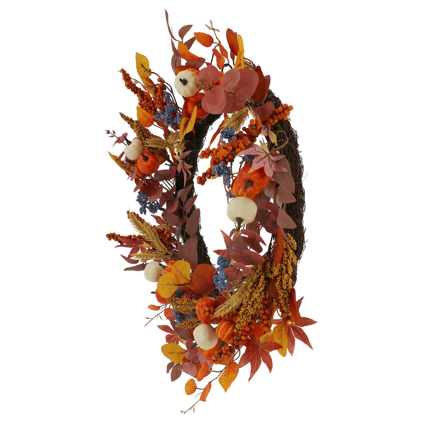 slide 2 of 3, 24" Fall Berry & Pumpkin Wreath By Ashland, 24 in x 6 in x 24 in