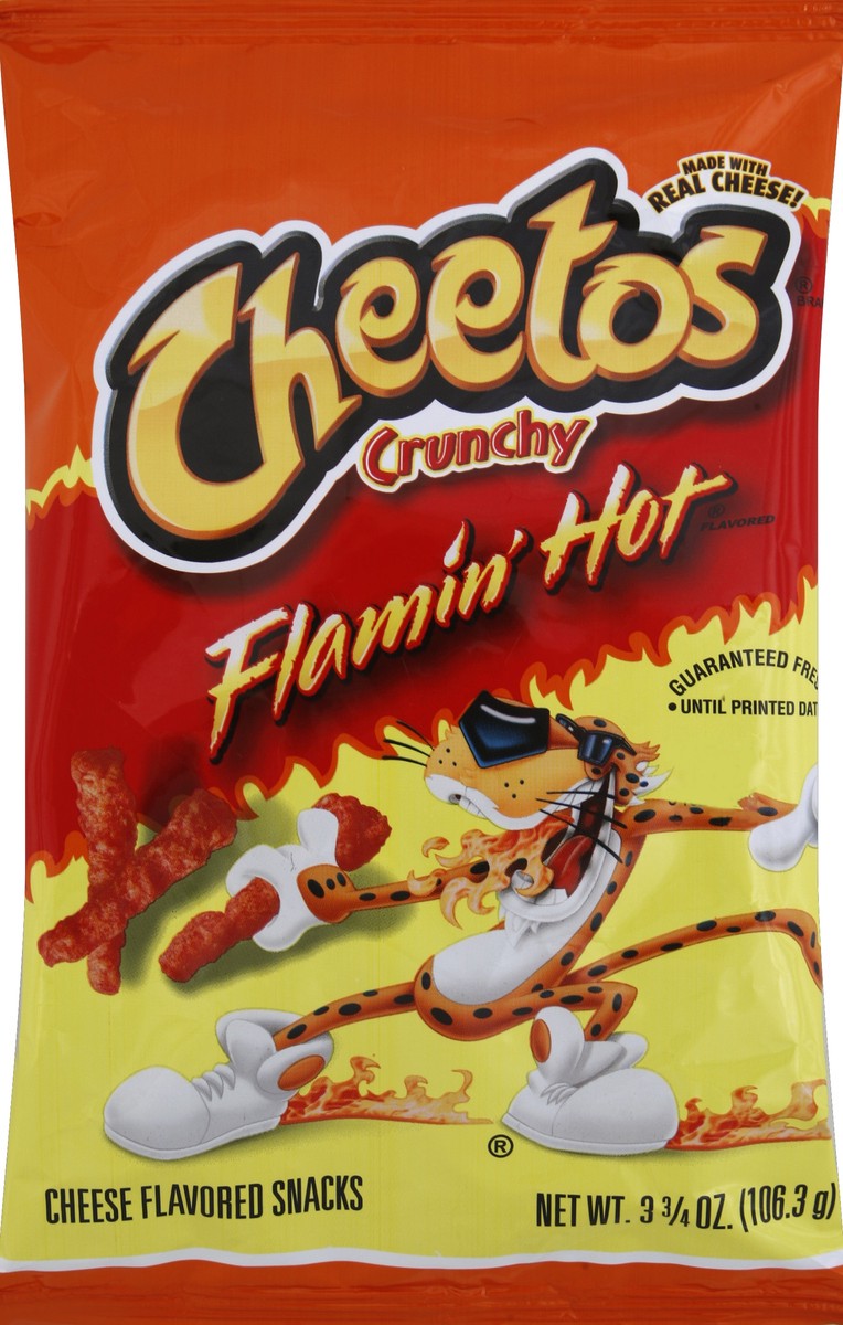 slide 5 of 6, Cheetos Crunchy Flamin' Hot Cheese Flavored Snacks, 3.75 oz